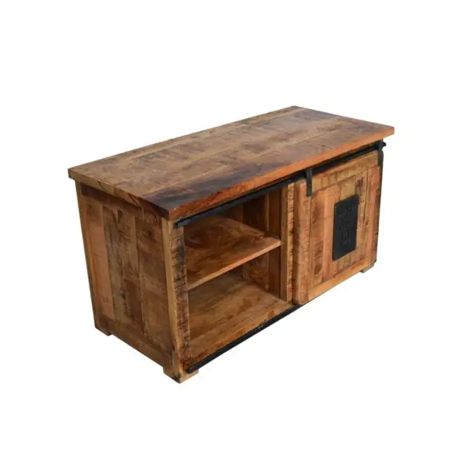 INDUSTRIAL HOME FURNITURE NEW WOOD I SIDING DOOR 1 DRAWER MIRRORED SIDEBOARD BUFFET RECYCLED TRADITIONAL SIDEBOARDS