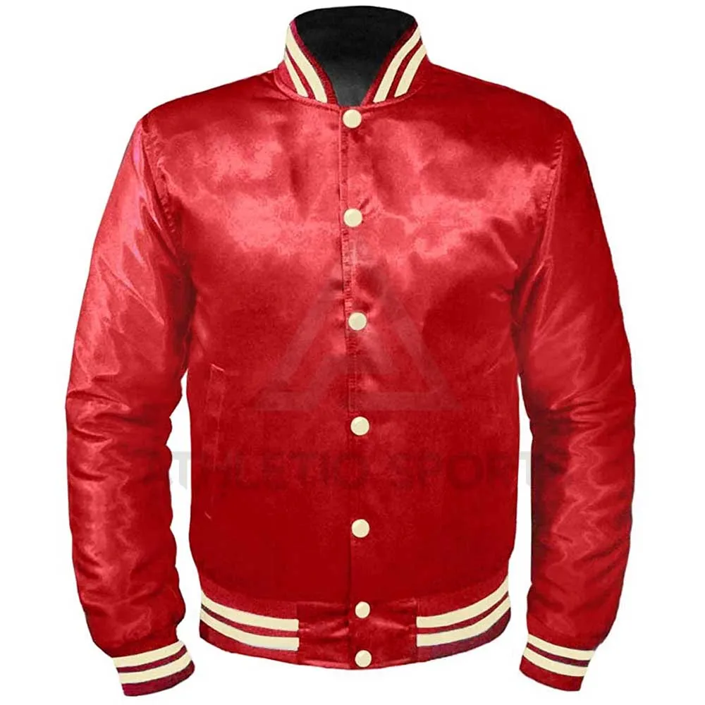 
Original American Satin Letterman College Baseball Bomber Satin Men Jackets 