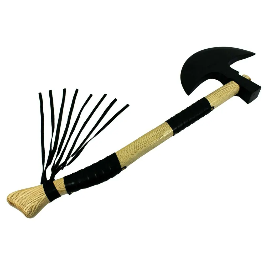 
6 Axe Dirilis Turgut Alp Axe solid blade and Wood handle with leather wrapped 