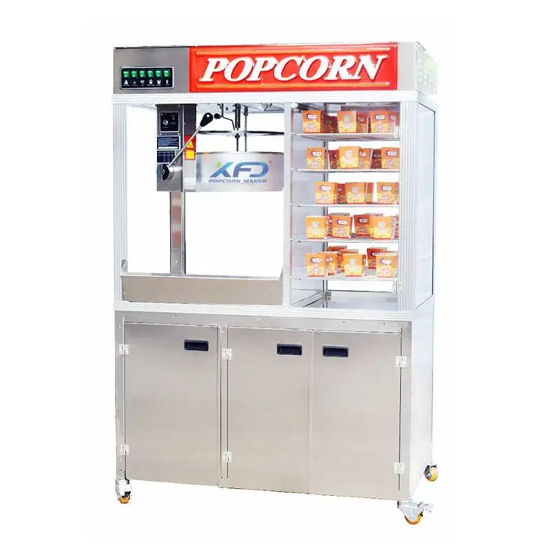 New Development Popper and Staging Cabinet 2-in-1 Machine Popcorn Popper with Show Cases Eye-attracting Popper
