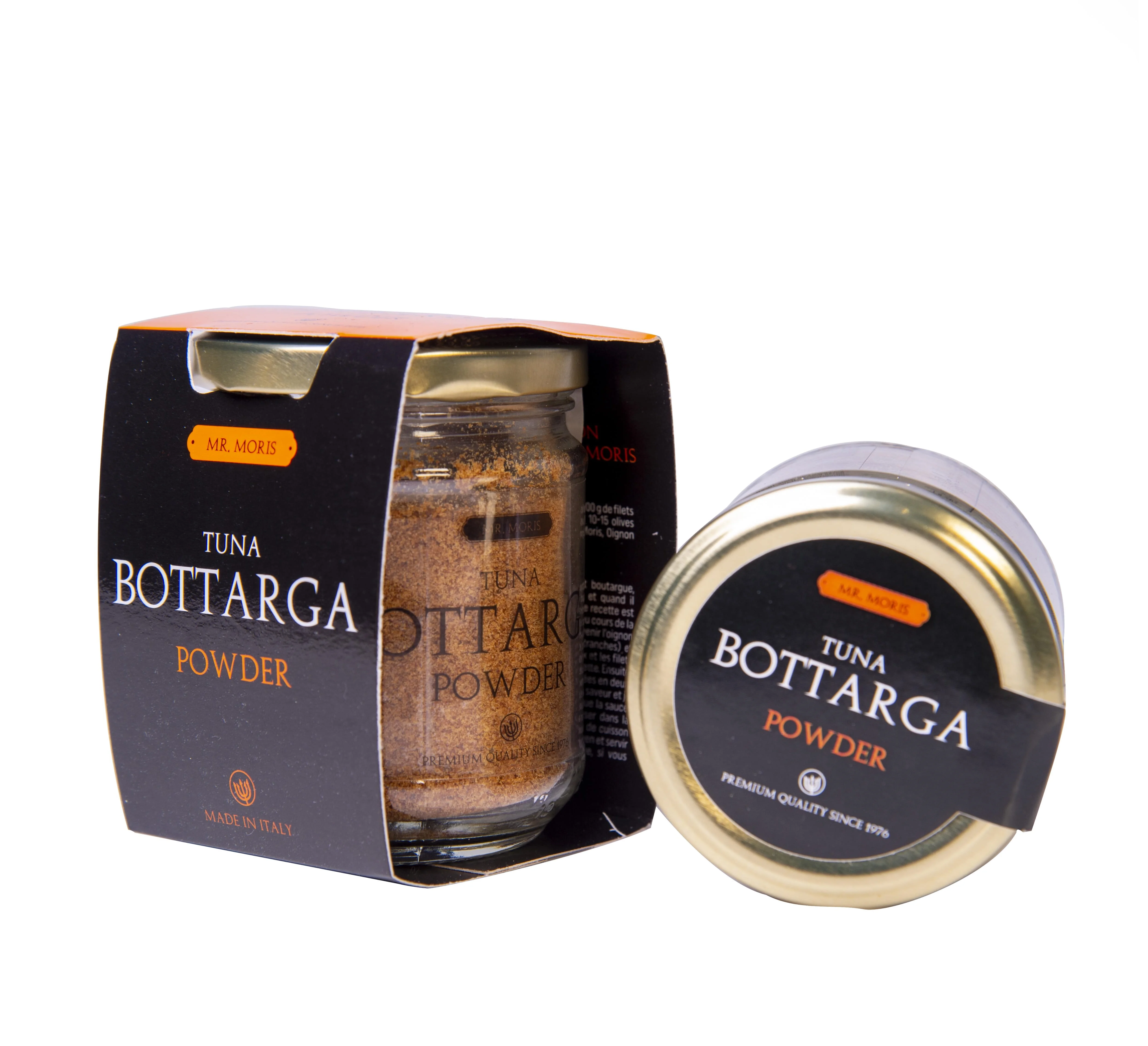 Премиум качество тертый желтоплавник тунец Bottarga мистер Морис Сделано в Италии Кошерный в баночке 40 г