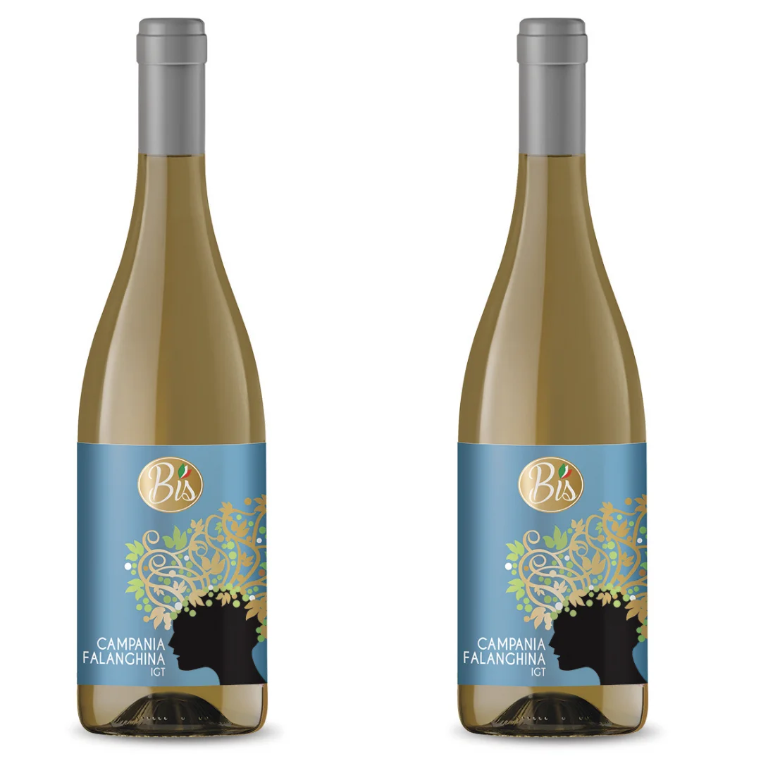 Made in Italy high quality white wine Falanghina IGT Bis brand for export luxury bottle best italian selection