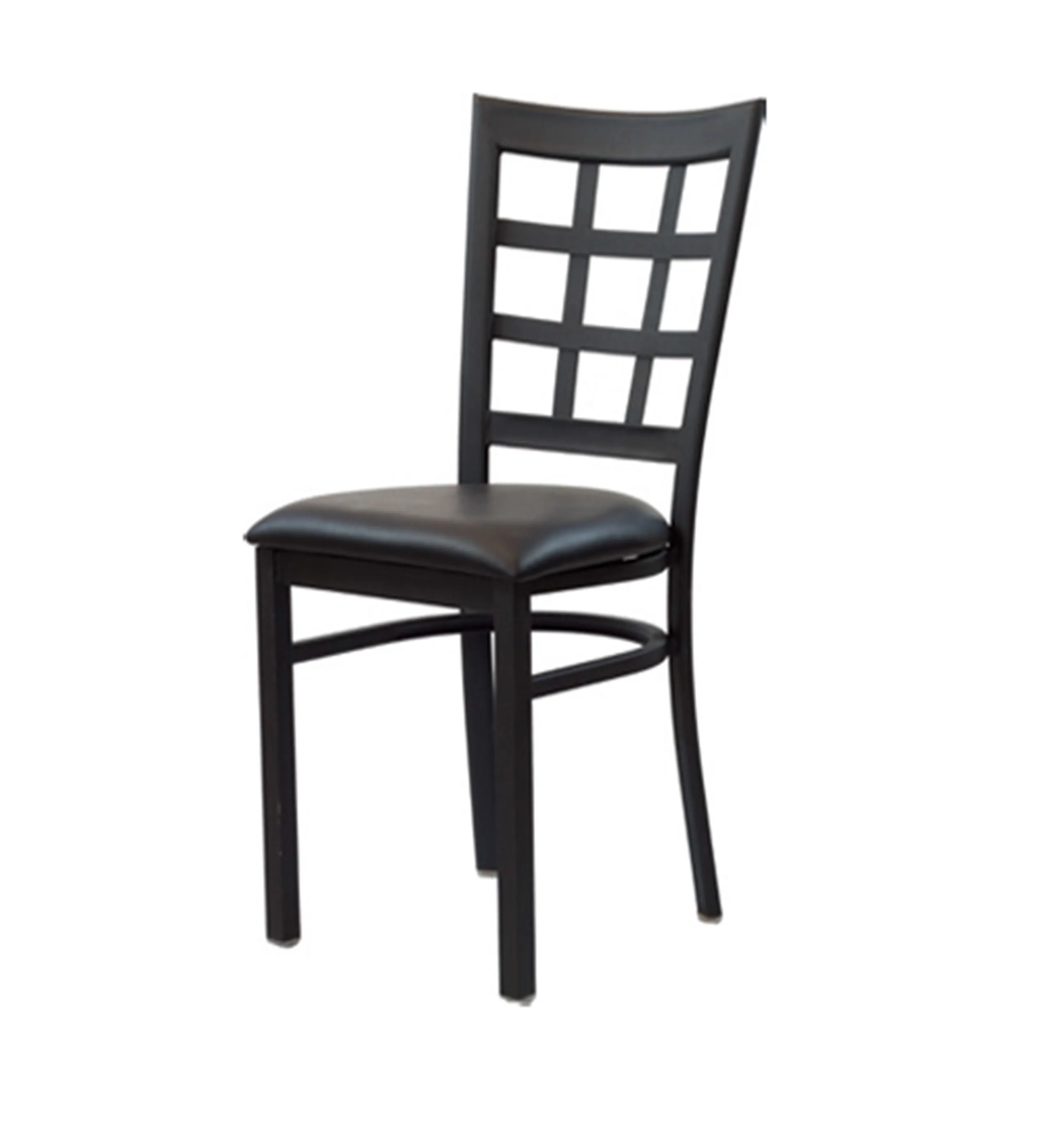 
 Mkld черный металл ресторанный стул окна обратно в помещении с порошковым покрытием Heavy Duty боковой металлической ресторанный стул  