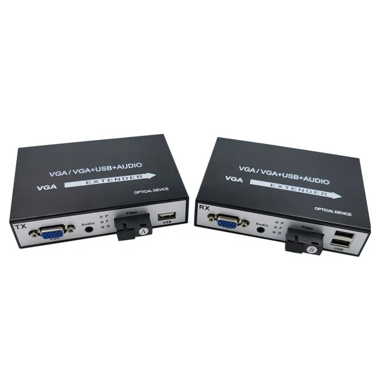 HD 20KM vga fiber optic extender media converter Optical terminal 1080P SC FC fiber to vga with USB KVM