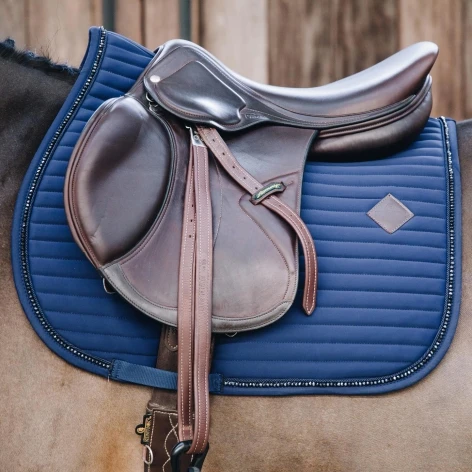 2021 Breathable mesh lining design navy color dressage horse saddle pad