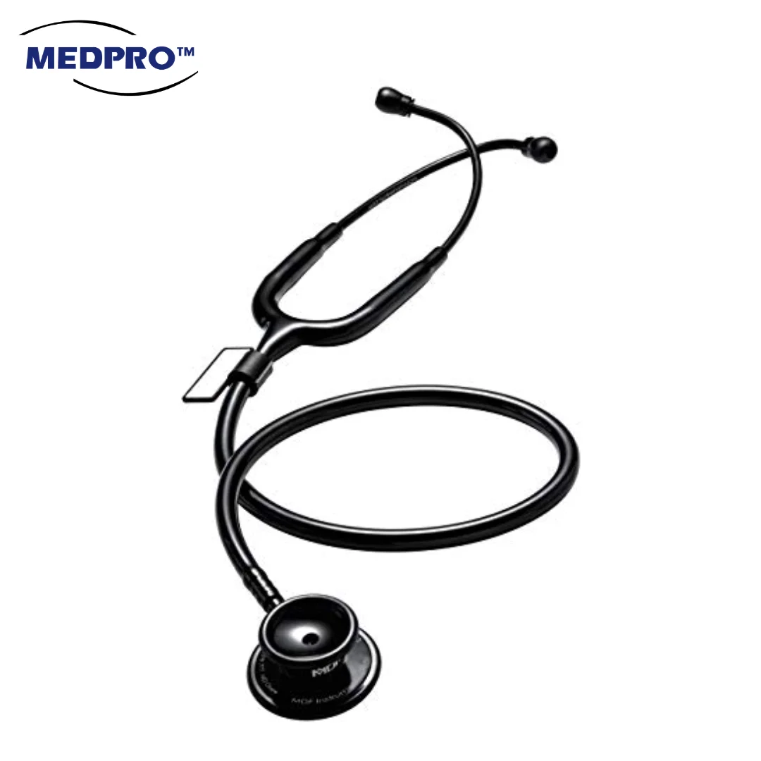 MEDPRO Medical Diagnostics Accessories Dual Head Stethoscope Matte Black & Stainless Steel