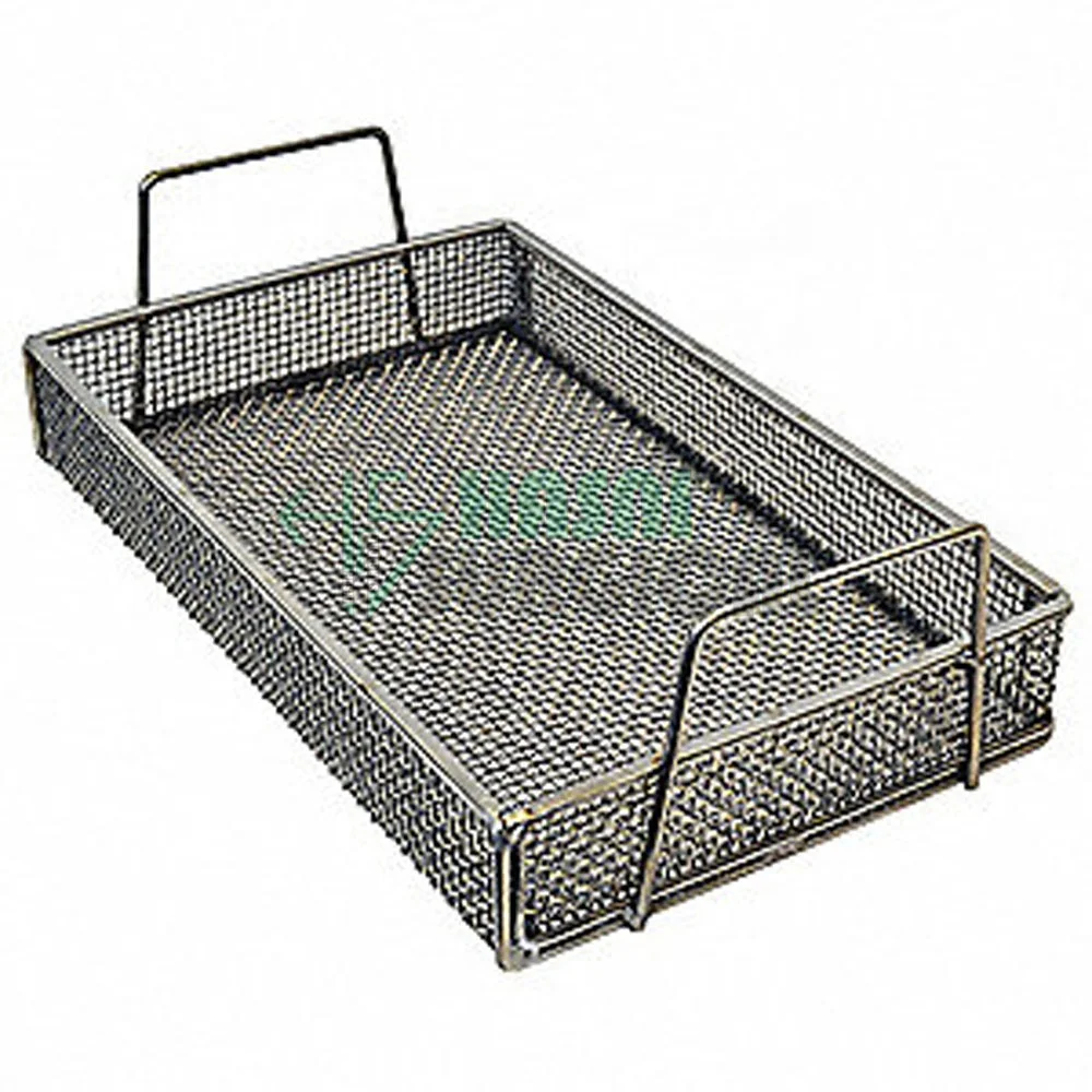 Food Grade Stainless Steel Mesh Tray with Handle Manual Perforated Food Tray