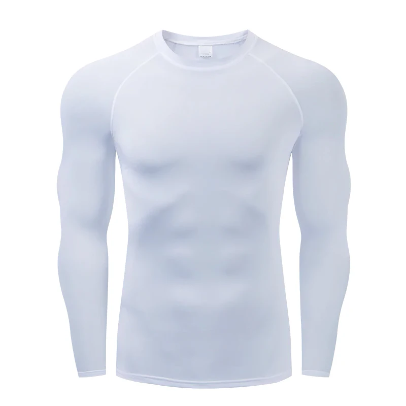 Printed Gym Workout Men Rash Guard Custom Brand O Neck Long Sleeve T Shirt