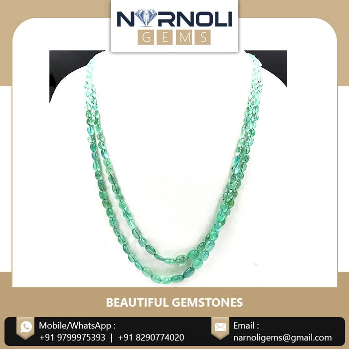 Excellent Quality Natural Green Emerald Beads String At Low Price