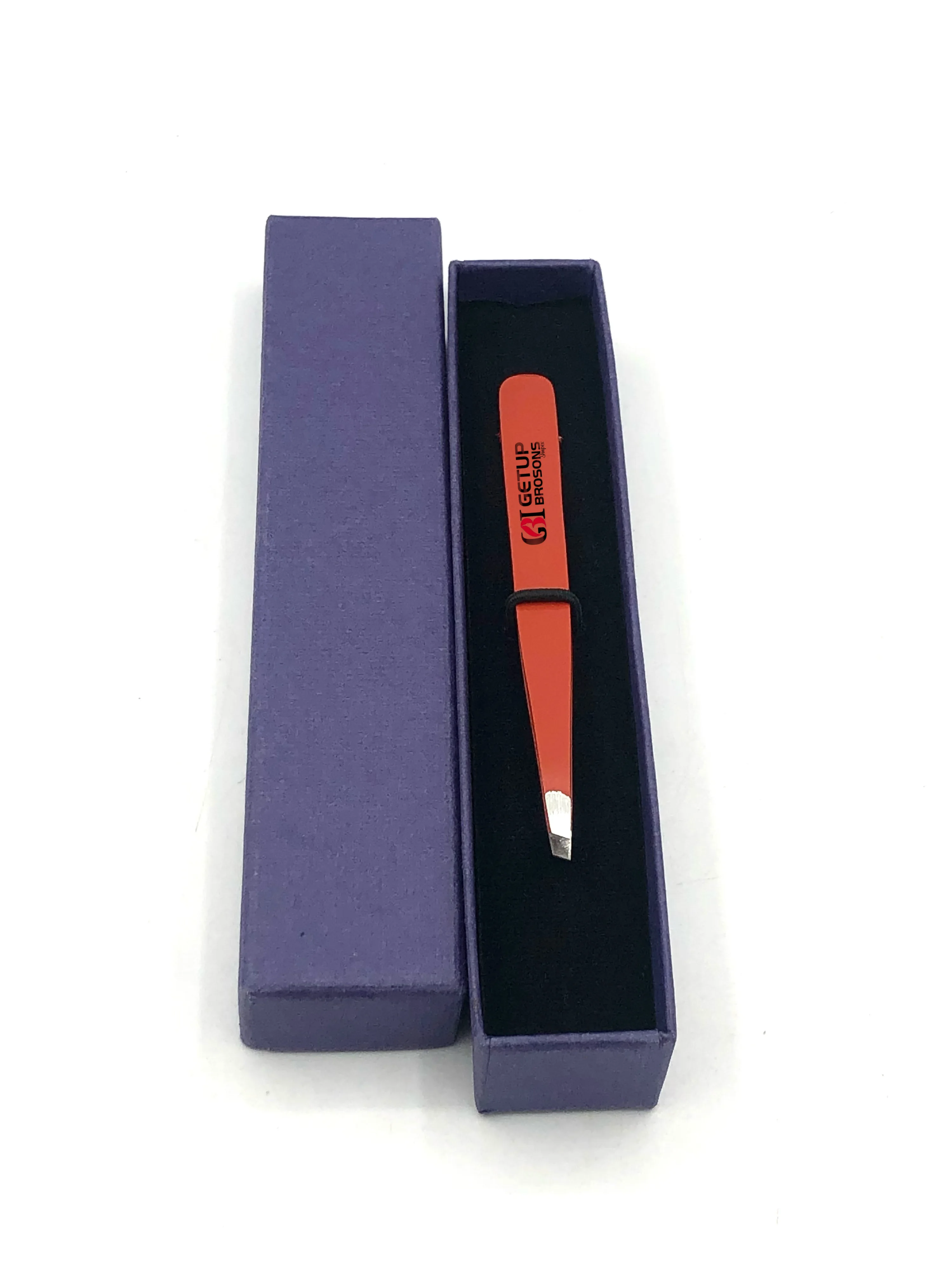 Пинцет для наращивания бровей с оранжевым порошковым покрытием