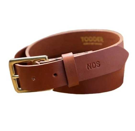 Mens Genuine Leather Narrow Naked Belt in All Sizes Steel buckle