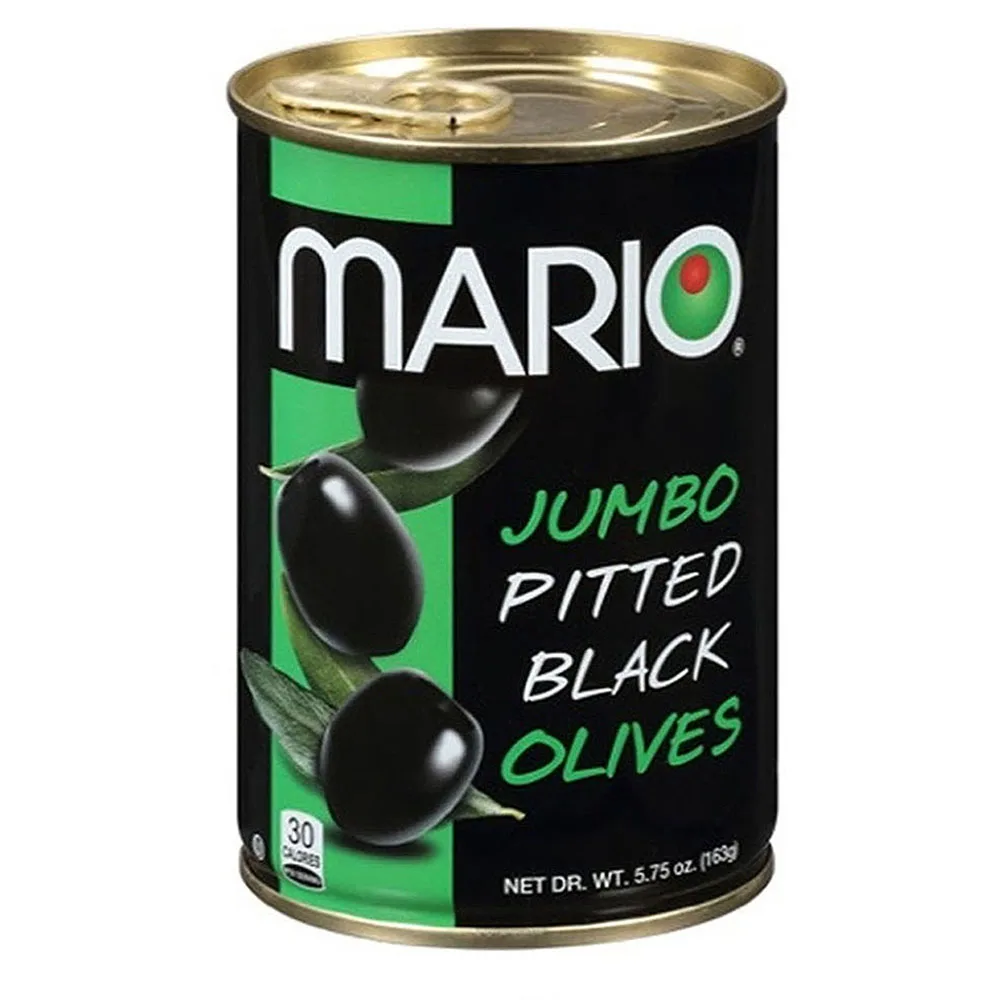 Mario Camacho 5.75oz Ripe Pitted Jumbo Black Olives Unmistakable, Delicious, Bold Flavor Gluten Free Black Olives
