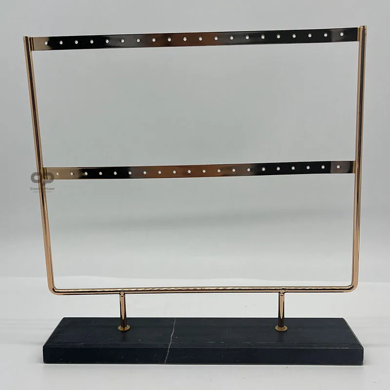 Custom marble jewelry display earrings display stands rose gold and marble jewellery stand