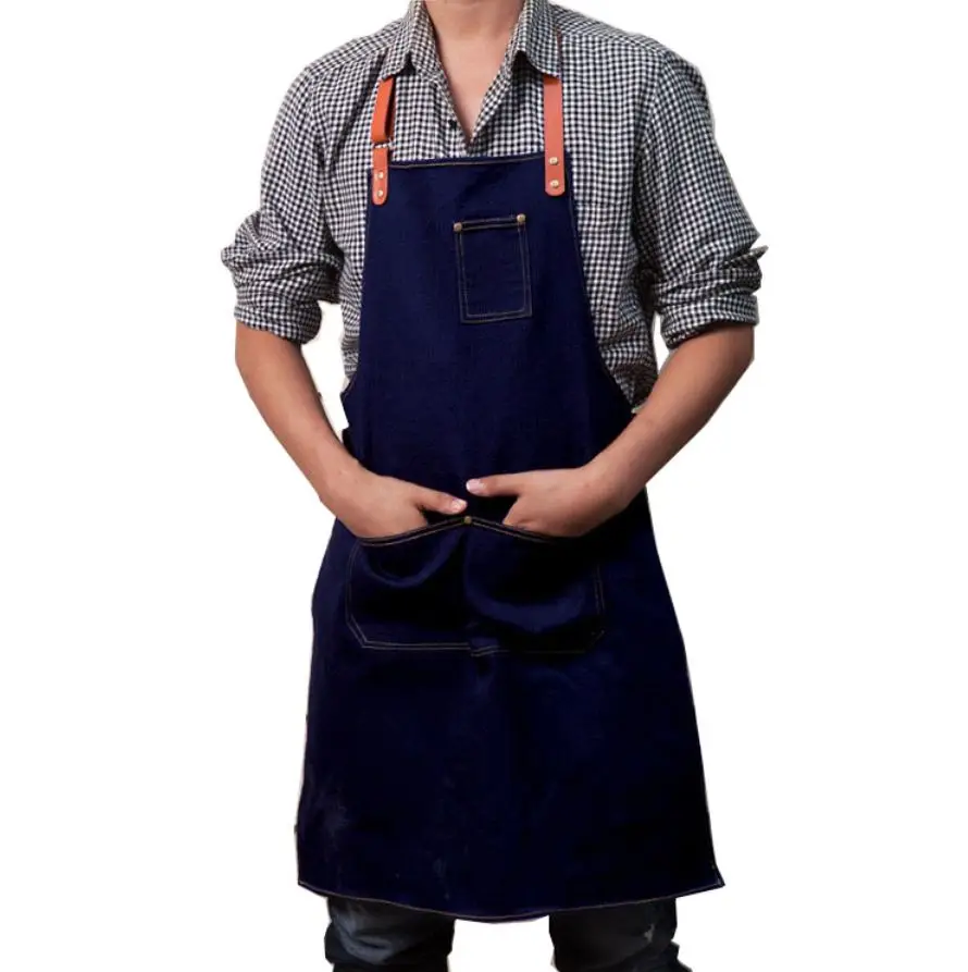 Genuine Premium Custom High End vintage brown leather apron with leather belt