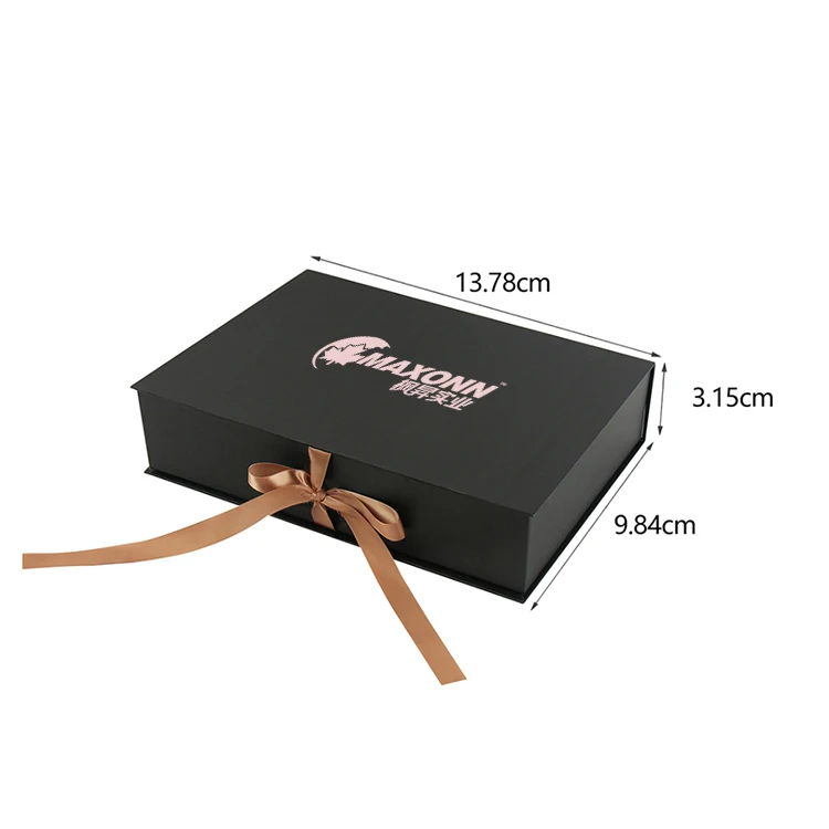 
Wholesale custom luxury clothes lingerie box packaging magnetic gift box with satin ribbon 