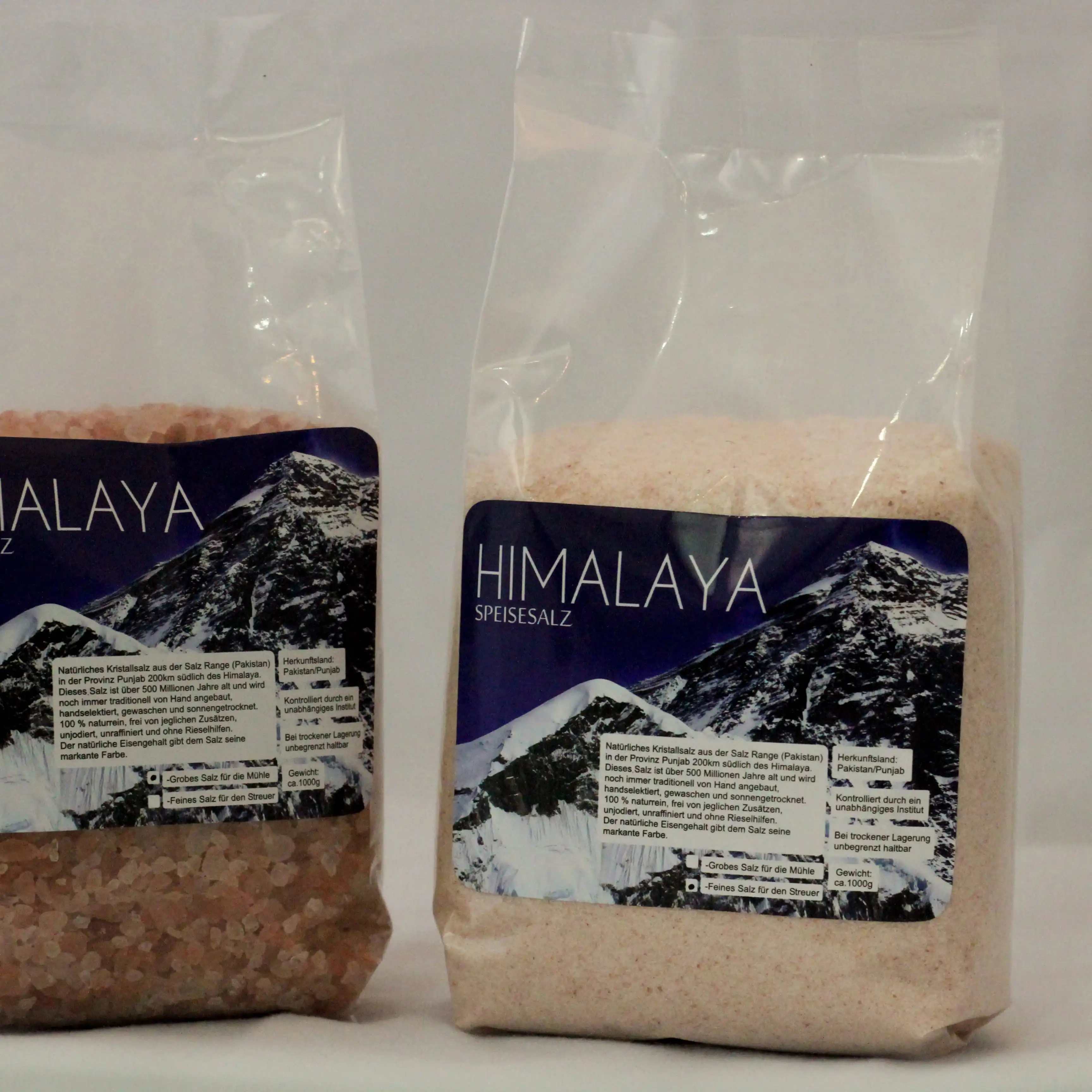 
Premium Natural Himalayan Pink Salt Stand up Pouches 