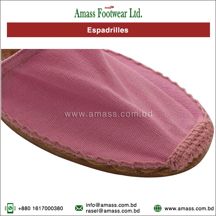 Minimal Price Highest Selling 100% Hand Made Cotton Canvas Espadrilles Flats for Global Purchasers