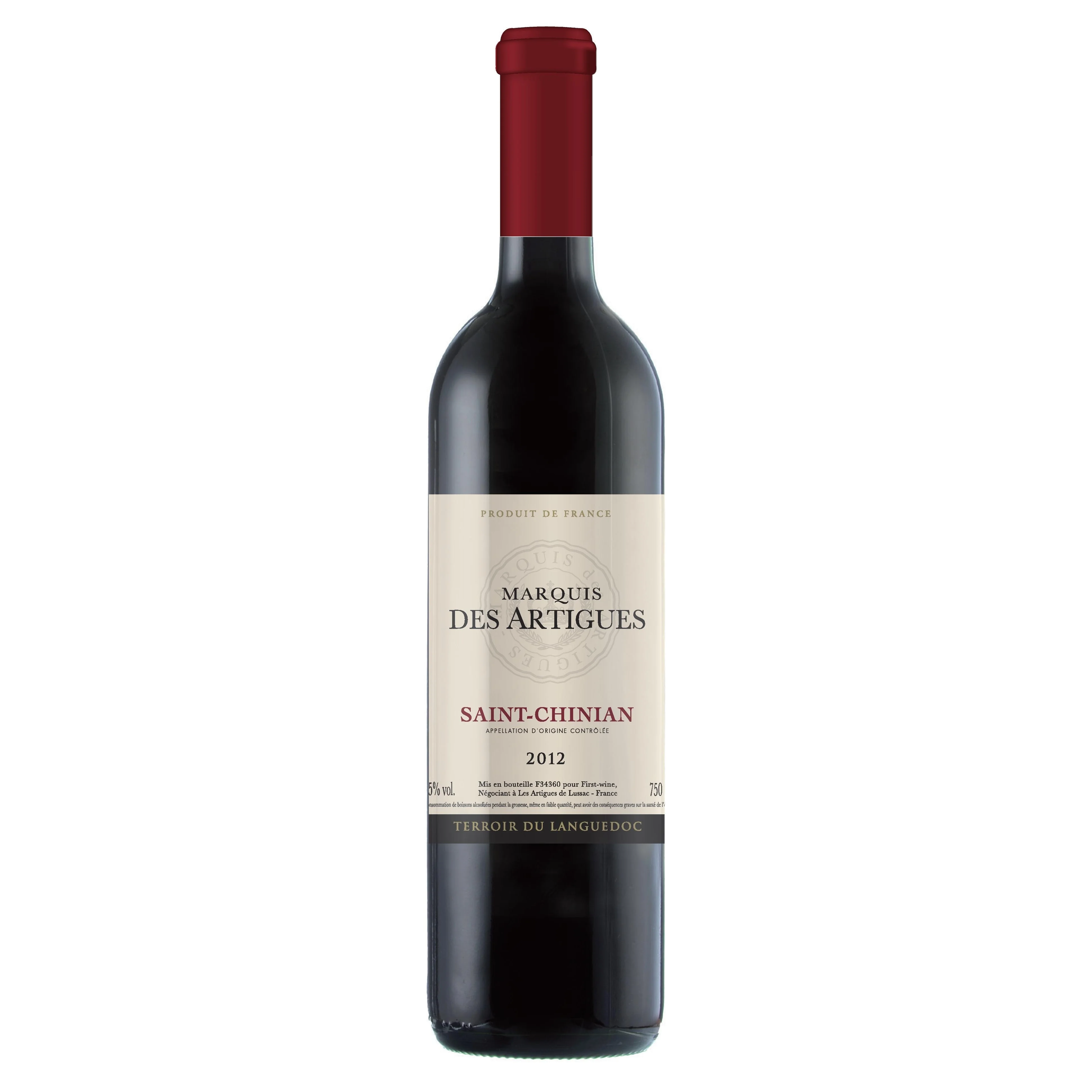 
 Высококачественное красное французское вино Marquis des Artigues Saint Chinian AOP  