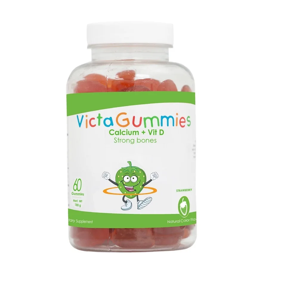 
VictaGummies Calcium + Vitamin D - 60 gummies per bottle - Food supplement for supporting healthy growth in children 