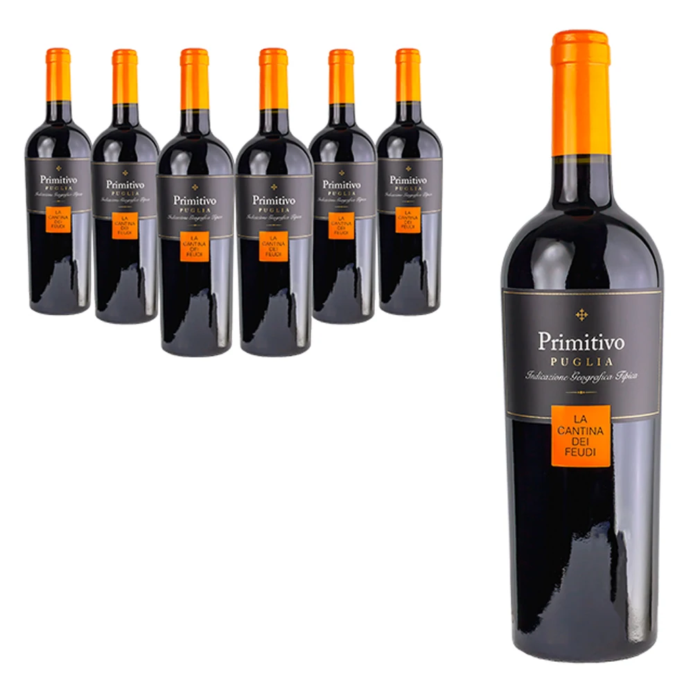 High Quality red Primitivo IGT Puglia 75 cl PREMIUM LA CANTINA DEI FEUDI Italian red wine