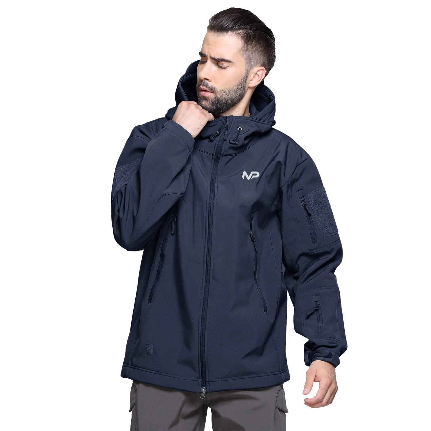 Wholesale custom tactical  Outdoor Waterproof Navy blue  SoftShell Jacket