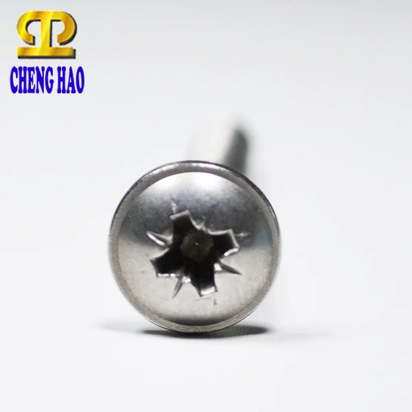 Torx 6-Lobe Flat Pozi Head Chipboard Stainless Steel Fastener SS304 Screw