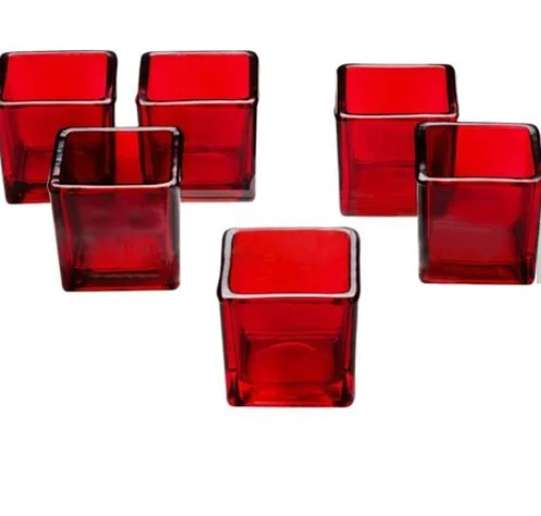home decor empty square glass candle jars