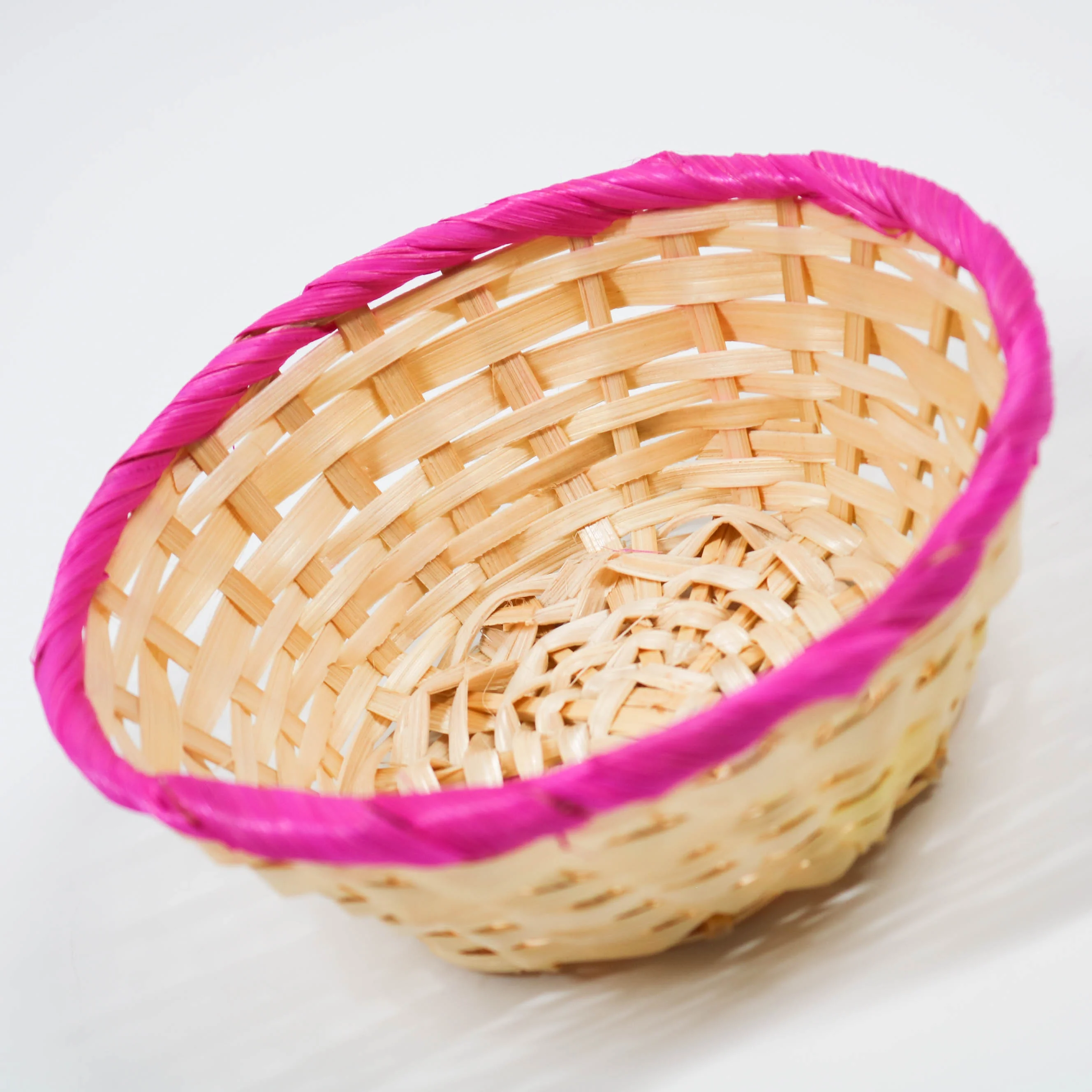 
Mini straw bamboo bowl basket storage for home storage 