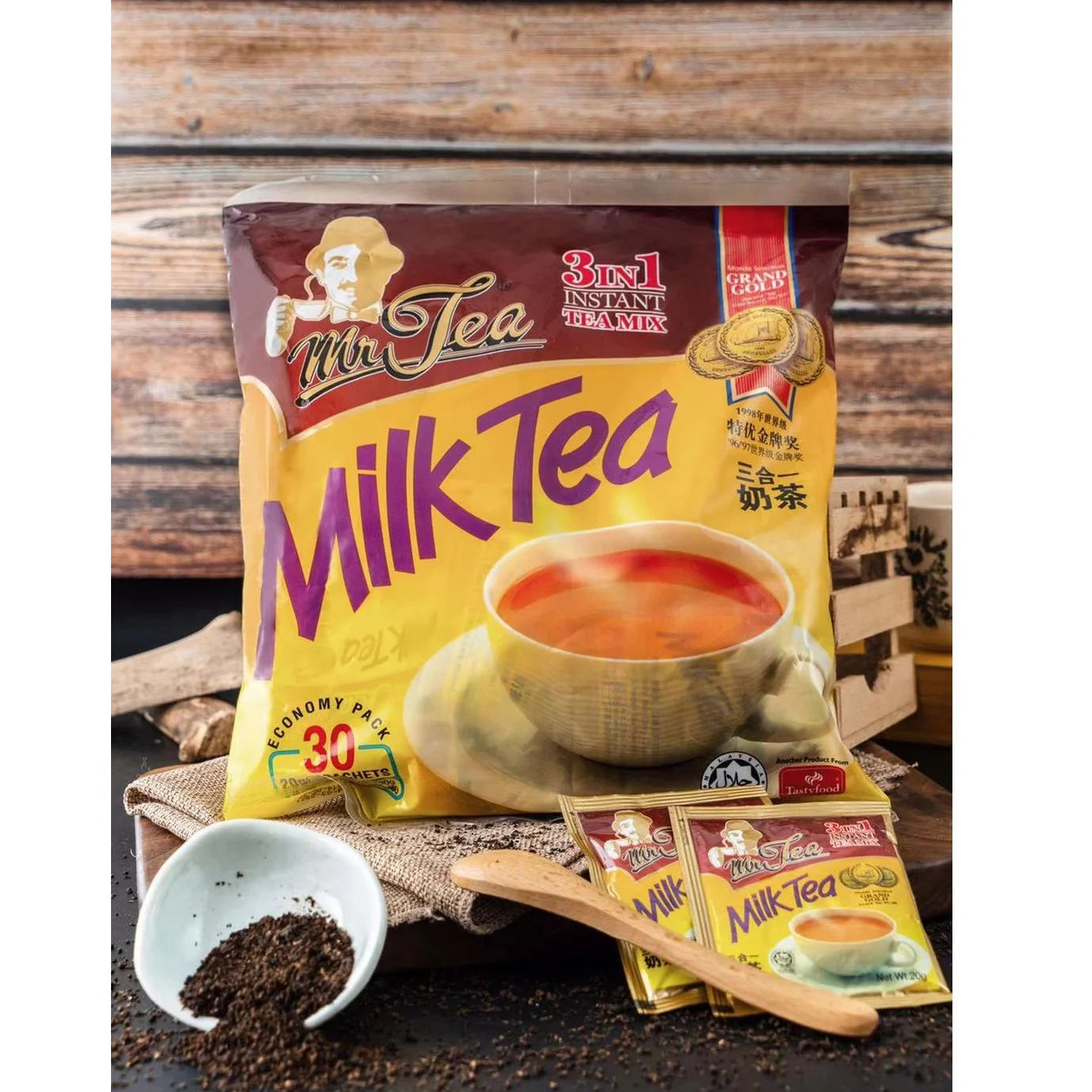 Ready to drink Energize Powder Blended Bag Sachet Bulk Original MR TEA Instant Milk Tea Mix 3 in 1 20g x 30s x 30p