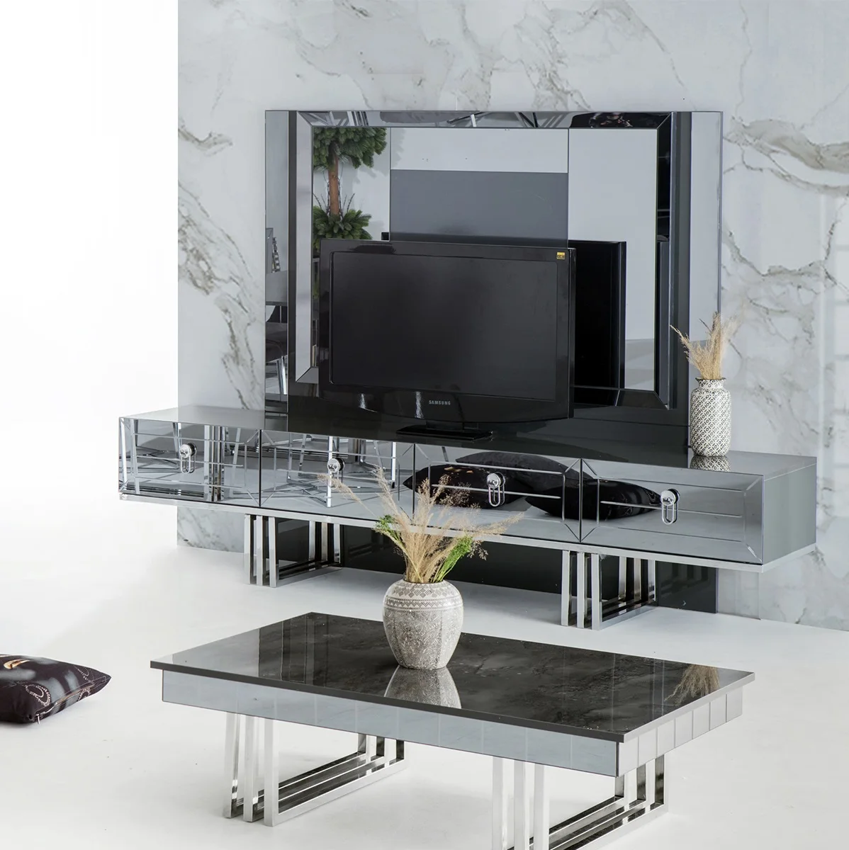 Роскошный античный итальянский современный квадратный стеклянный мраморный обеденный стол набор 4 6 8 стульев Мебель для кухни ресторана столовой