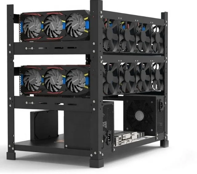  80mm Steel 12GPU Open Air Rig Frame 12 GPU Stackable Miner Rack Case in