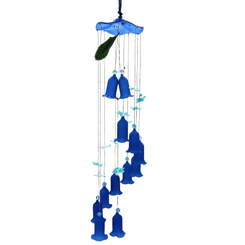 Outdoor Indoor Hanging Hand Blown Glass Painted Multi-Level wind chimes