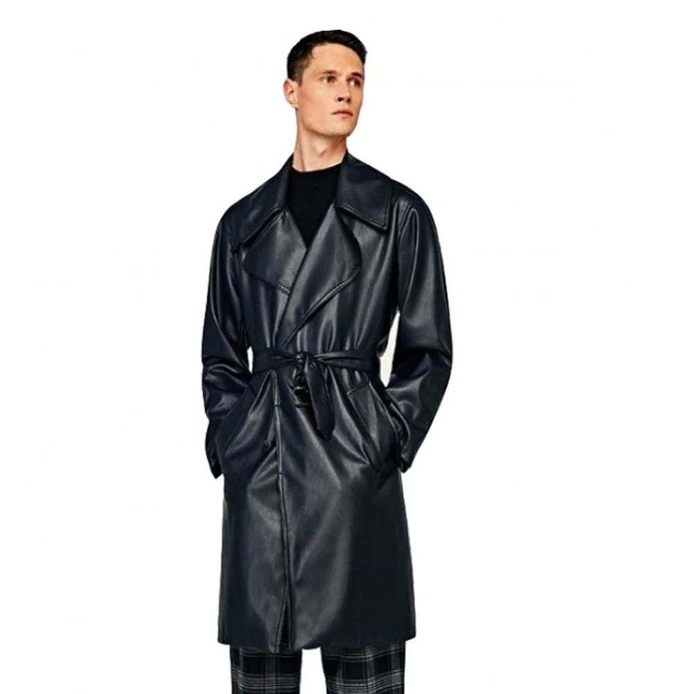 100% Pure Luxury Goat Sheep Leather Jackets Custom Jacket Leather and Fur Jacket Casual Trench Coat Men