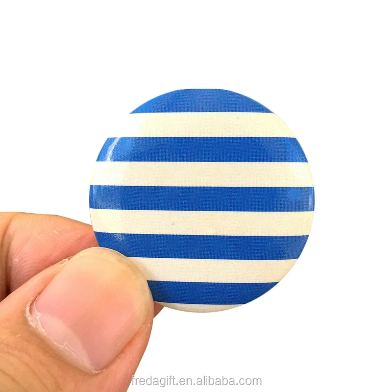 Custom Printed Logo Pin On Tin button Badge wIth tinplate Backing