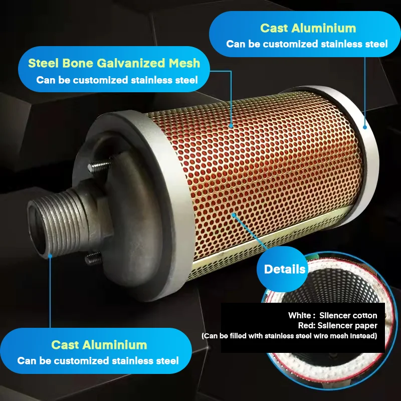 Customized round duct noise muffler silencer XY-20 2 inch