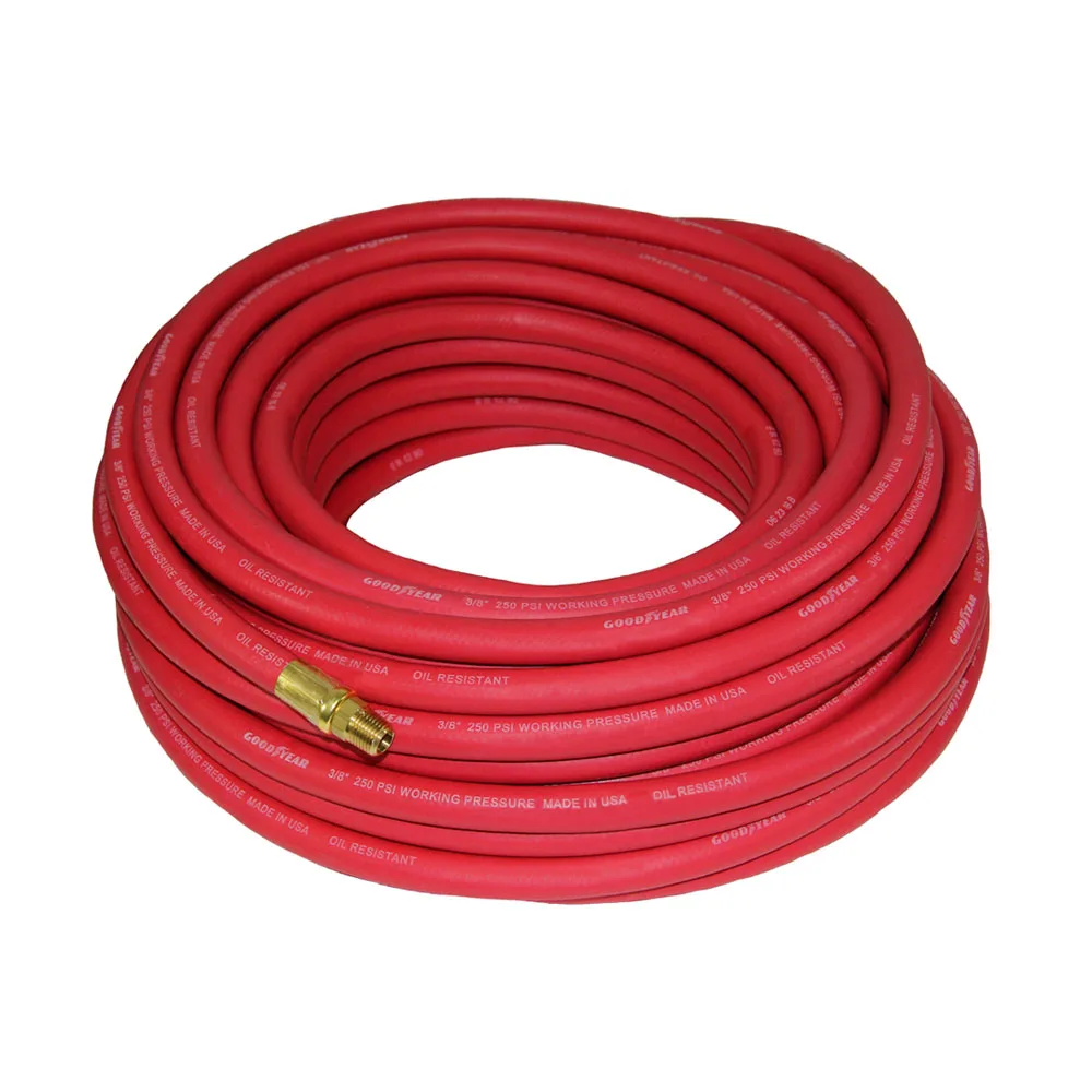 Красный резиновый воздушный шланг Goodyear 50 футов x 3/8 дюйма 250 фунтов на кв. дюйм