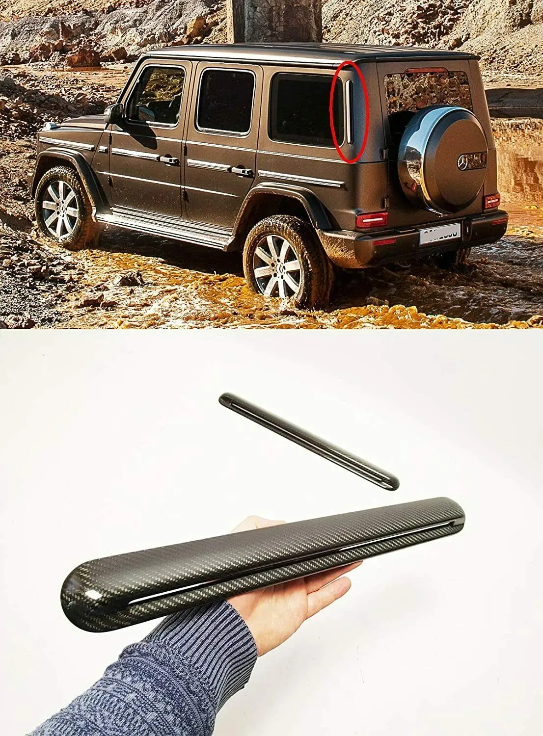 Колпачки для воздухозаборника из углеродного волокна C для Mercedes W463a W464 2018 + 2 шт.