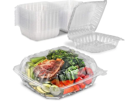 Контейнер пищевой одноразовый прозрачный на петлях раскладной 5 дюймов в длину x ширину 2 75 дюйма Глубина коробка для выноса