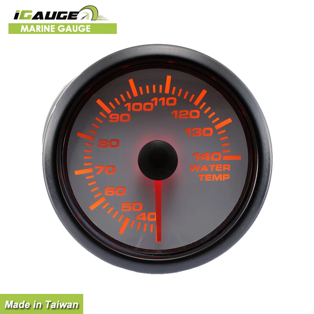  52mm electrical white face waterproof water temp gauge for