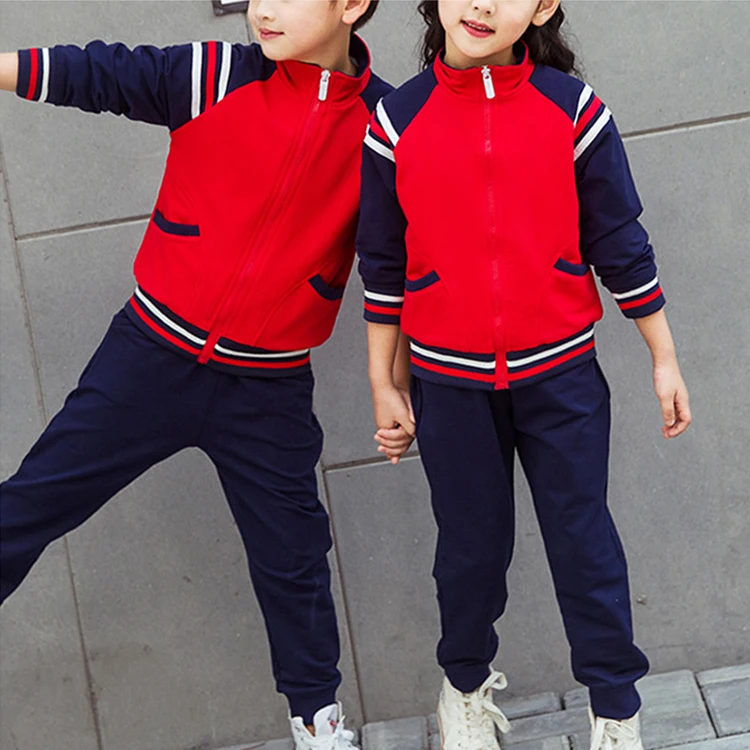 New Arrivals Embossed Logo Kids Sweatsuit school uniform custom children tracksuit girls tracksuits