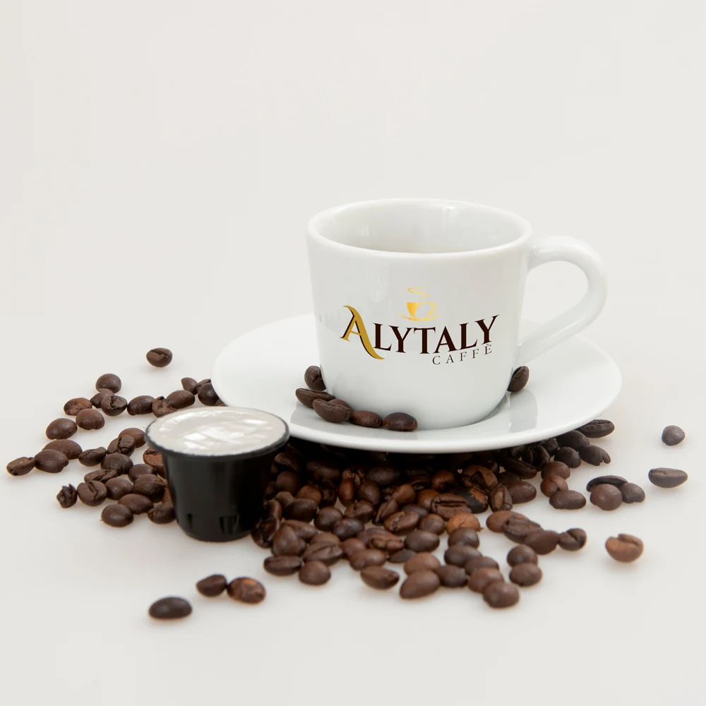 Alytaly Wholesale Coffee Beans in Capsule - Nespresso Compatible Box 50 - Espresso Coffee with Friends or Colleagues