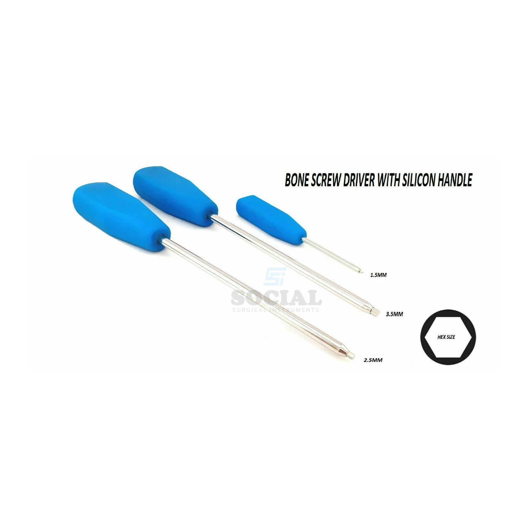 
Bone screw driver with silicon handle Orthopedic instrument 