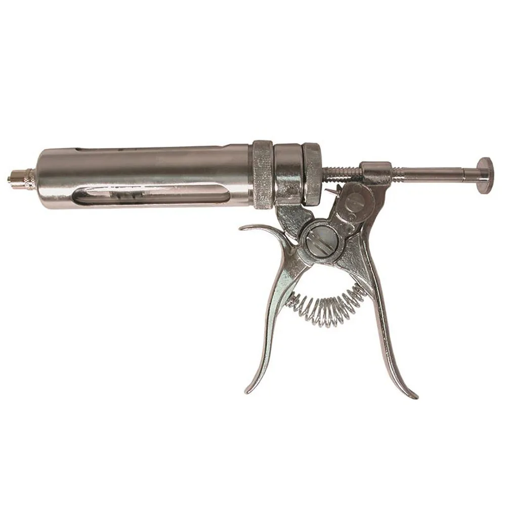 Automatic Continuous Vaccine Syringe Adjustable Metal Injector Gun For Sheep Cattle Pig Chickens Ducks.