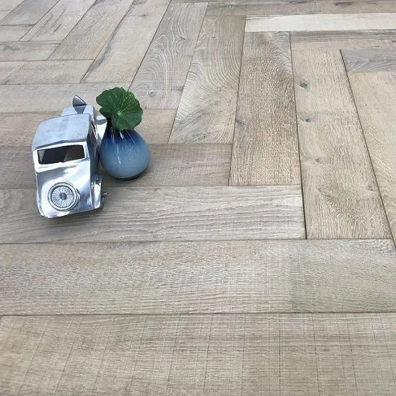 Engineered parquet engineered oak Hardwood Brushed fishbone wood flooring