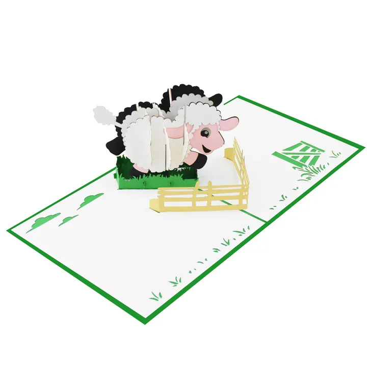 3D Pop up cards Sheep Vietnam Handmade Lasercut Cheap Price Design ArT Wholesale