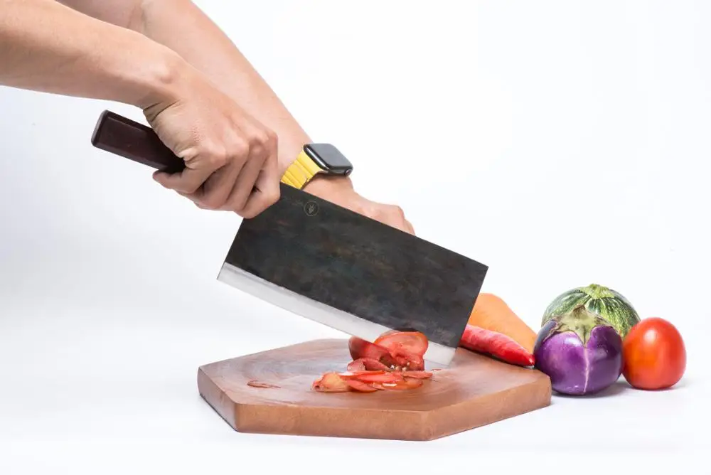 High Quality Cleaver 210 Hand Forged Knife Ebony,rosewood Wooden Handle High Carbon Steel Chef Knives All-season Sustainable