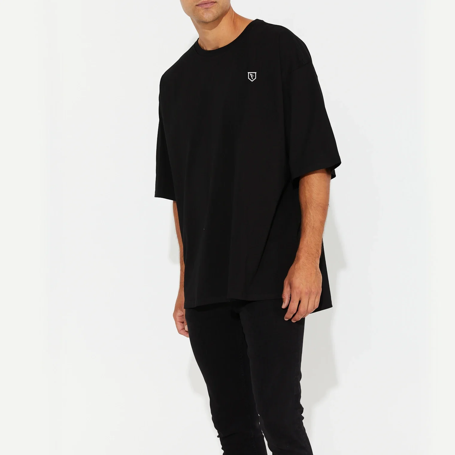 fifo sports Oversized Heavy Cotton Black Color Hip Hop Custom Embroidery Letter T Shirts