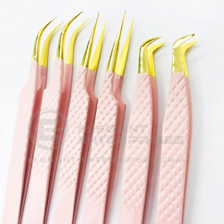 
 Новый светло-розовый Пинцет для наращивания ресниц/получить форму элегантные предприятия красивый цвет комбинация из нержавеющей стали с новым  