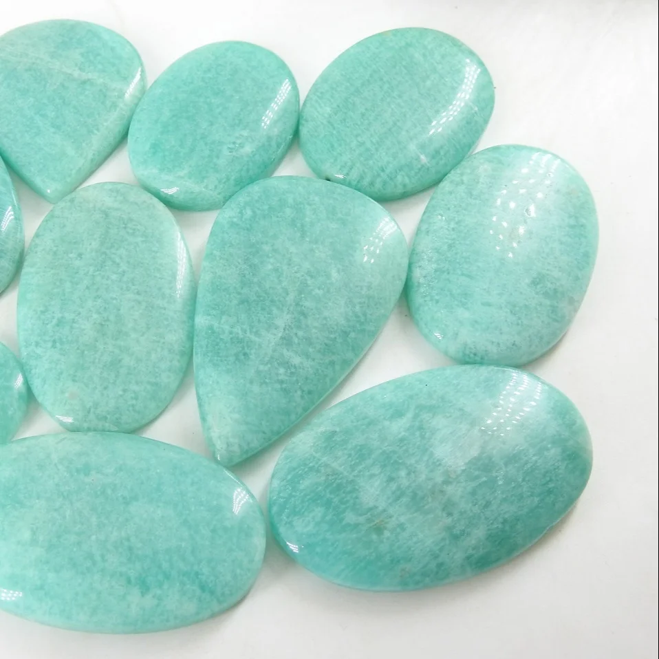 Amazonite Smooth Handmade Loose Cabochons Fancy Natural Green Stone Cabochons/for Making Jewelry/wholesaler/supplies/100%natural