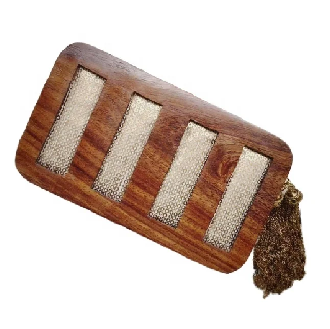 Wooden Plain Clutch With Clutch Bag Evening Bag